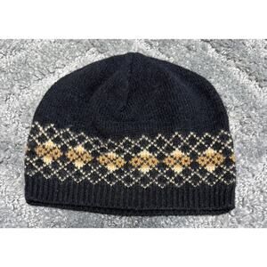 Vintage MODA INTERNATIONAL Wool Beanie Medium Black/ Multicolored